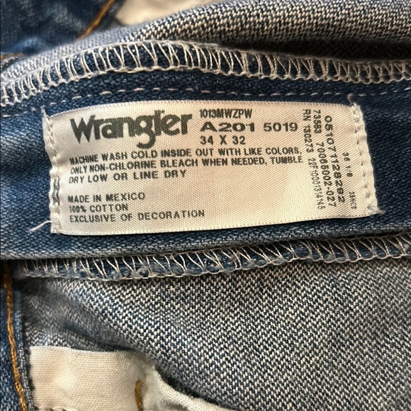 Wrangler Blue Denim Jeans 34x32 - Picture 2 of 3